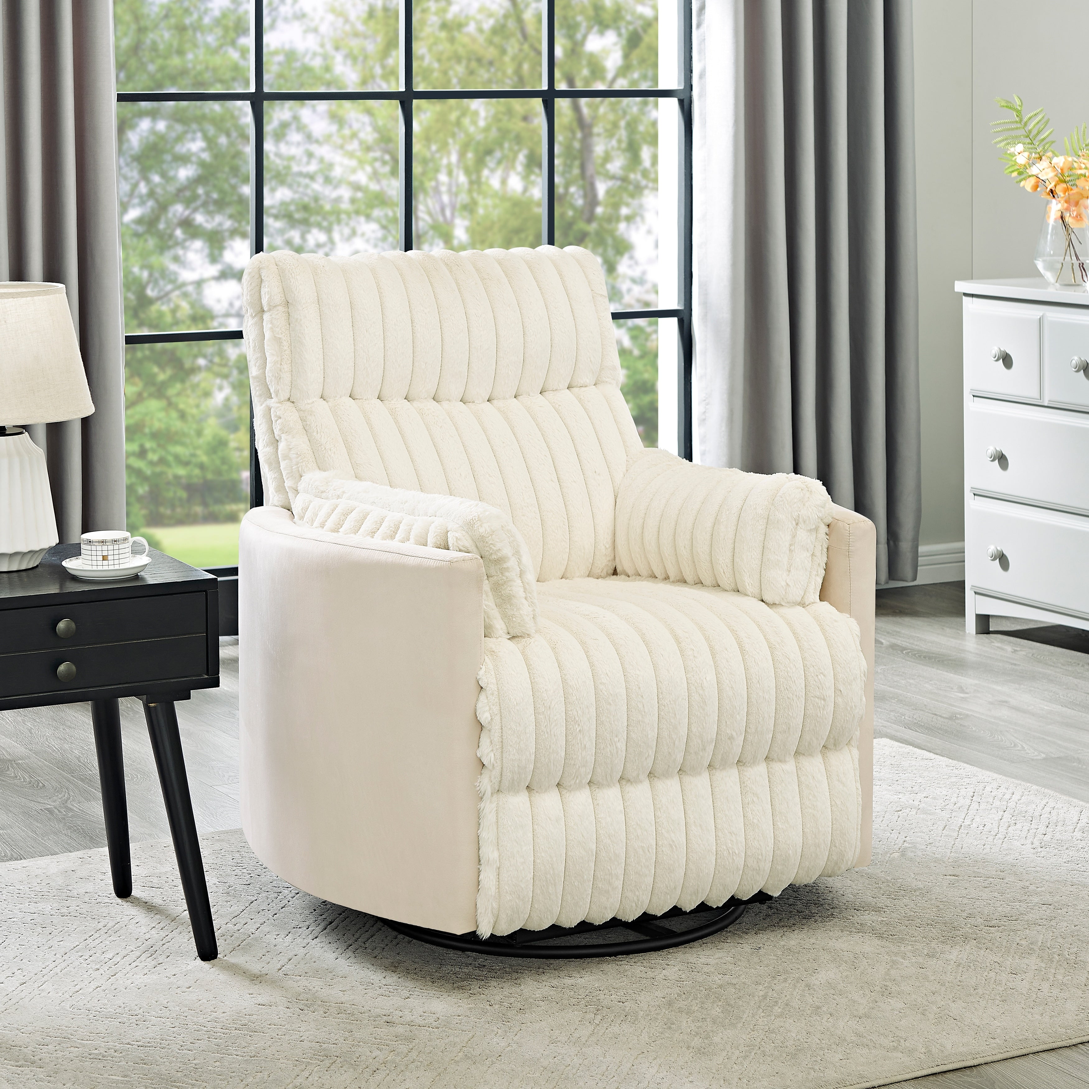 Fauteuil inclinable manuel Bocaton Wide Wale en velours côtelé de Roundhill Furniture