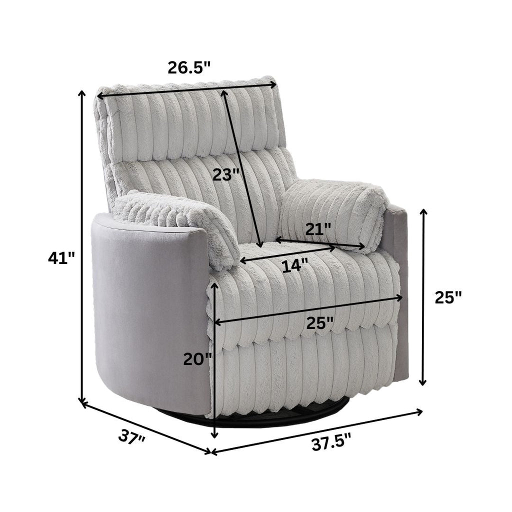 Fauteuil inclinable manuel Bocaton Wide Wale en velours côtelé de Roundhill Furniture