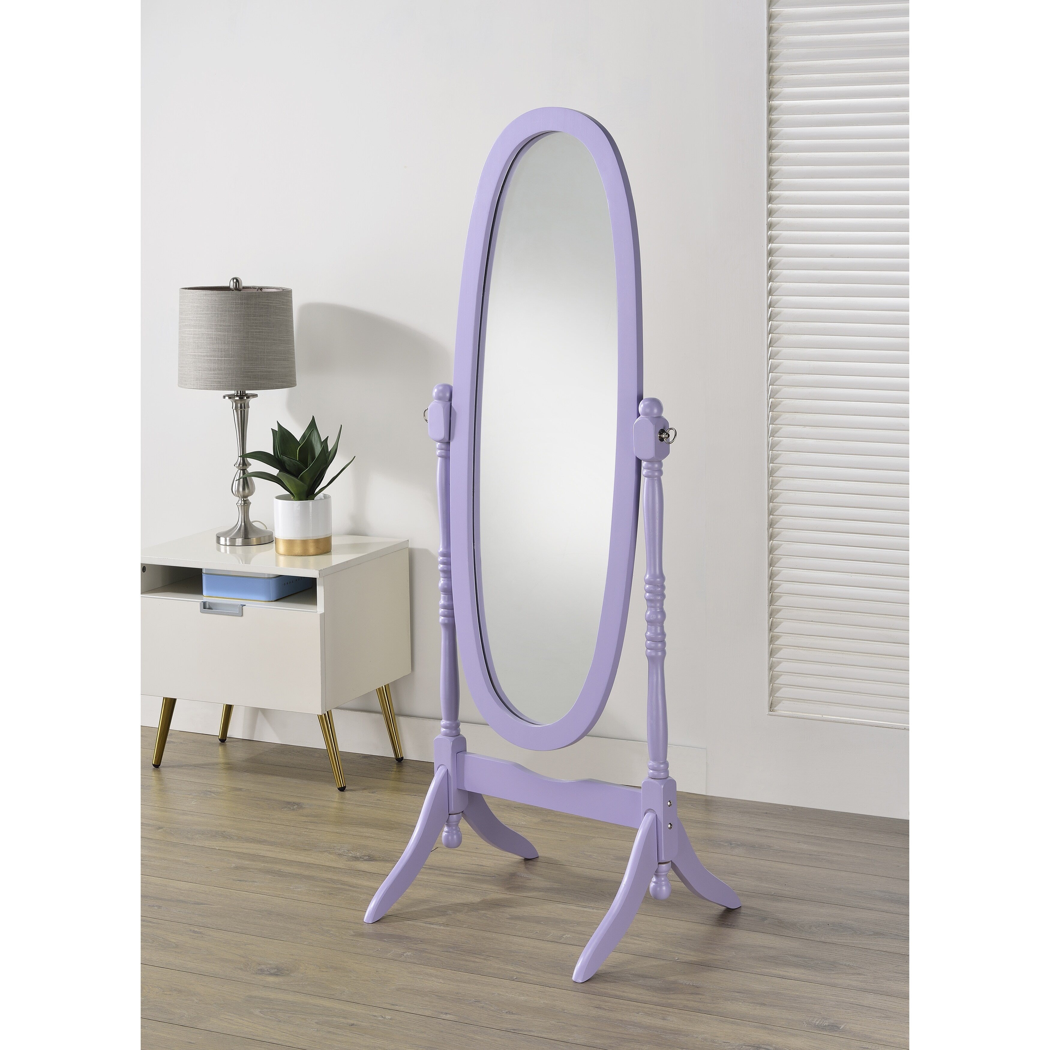 Miroir psyché traditionnel en bois Copper Grove Monks Hood de Roundhill Furniture
