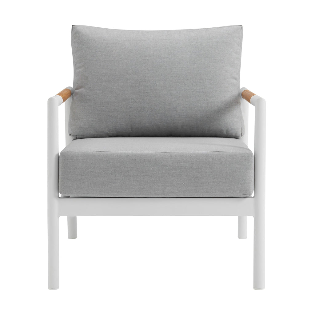 Ensemble de salon de jardin Royal 4 pièces, toutes saisons, avec sièges profonds et coussins gris