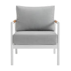 Ensemble de salon de jardin Royal 4 pièces, toutes saisons, avec sièges profonds et coussins gris