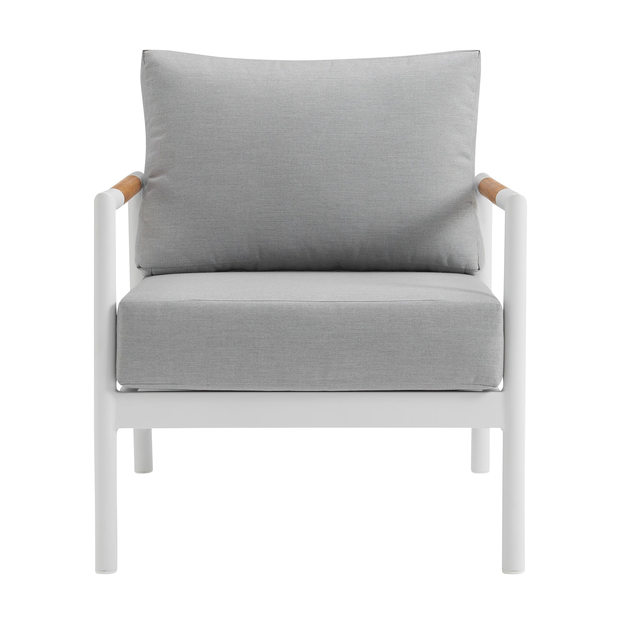 Ensemble de salon de jardin Royal 4 pièces, toutes saisons, avec sièges profonds et coussins gris