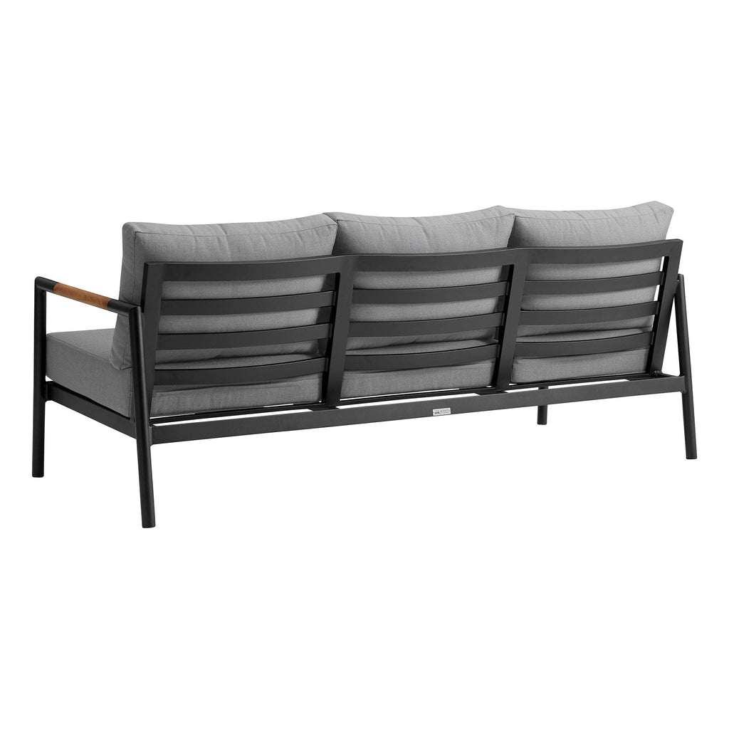 Ensemble de salon de jardin Royal 4 pièces, toutes saisons, avec sièges profonds et coussins gris