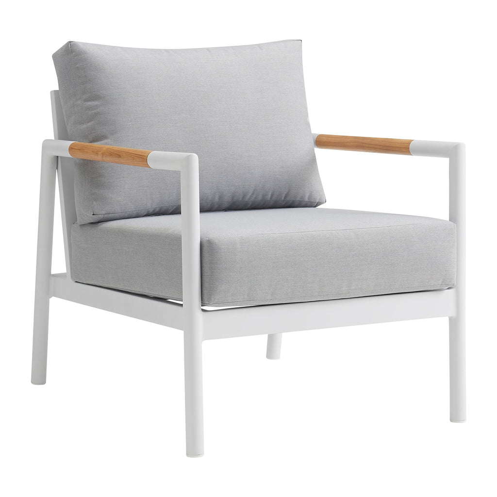 Ensemble de salon de jardin Royal 4 pièces, toutes saisons, avec sièges profonds et coussins gris