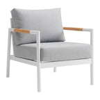 Ensemble de salon de jardin Royal 4 pièces, toutes saisons, avec sièges profonds et coussins gris