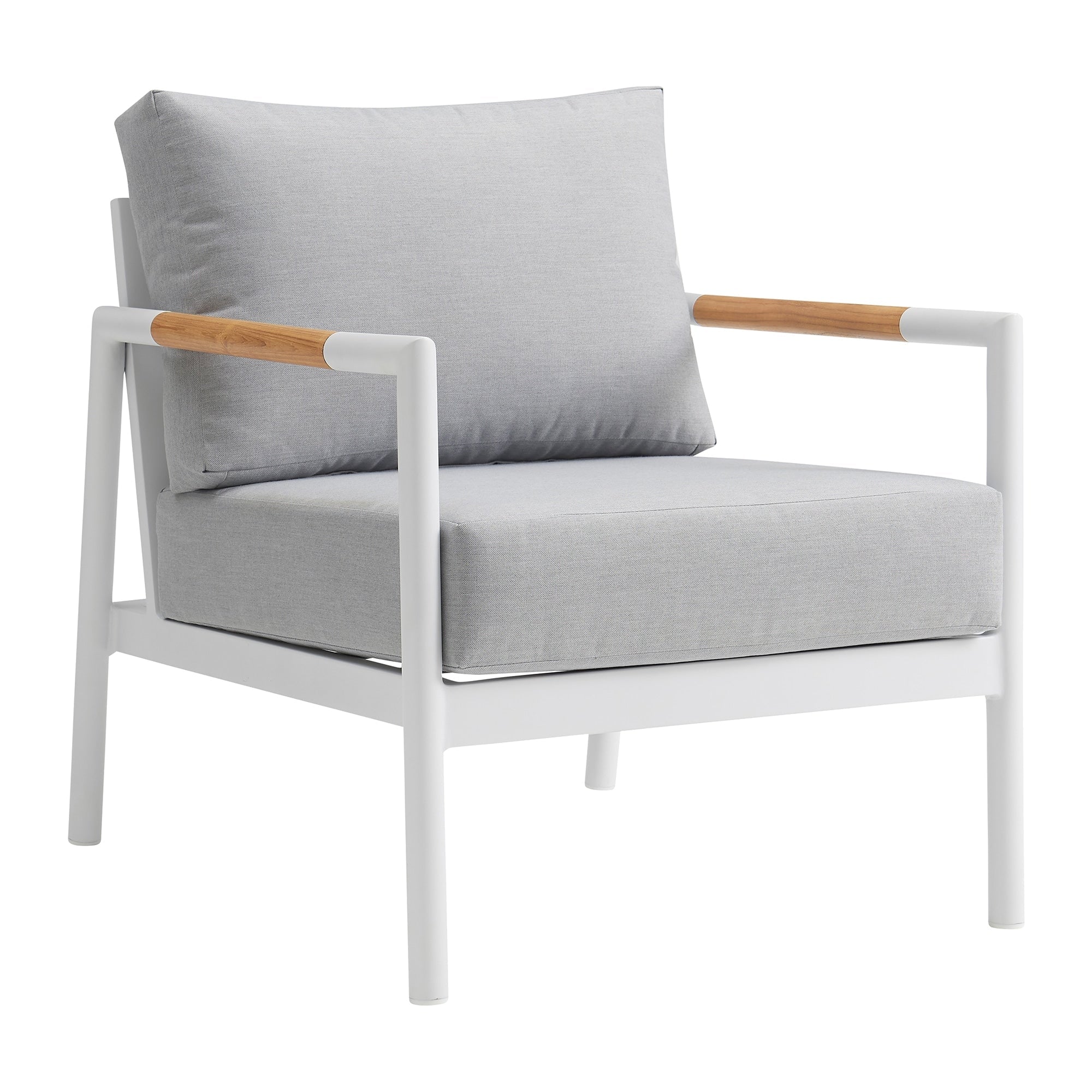 Ensemble de salon de jardin Royal 4 pièces, toutes saisons, avec sièges profonds et coussins gris