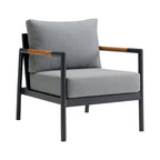 Ensemble de salon de jardin Royal 4 pièces, toutes saisons, avec sièges profonds et coussins gris