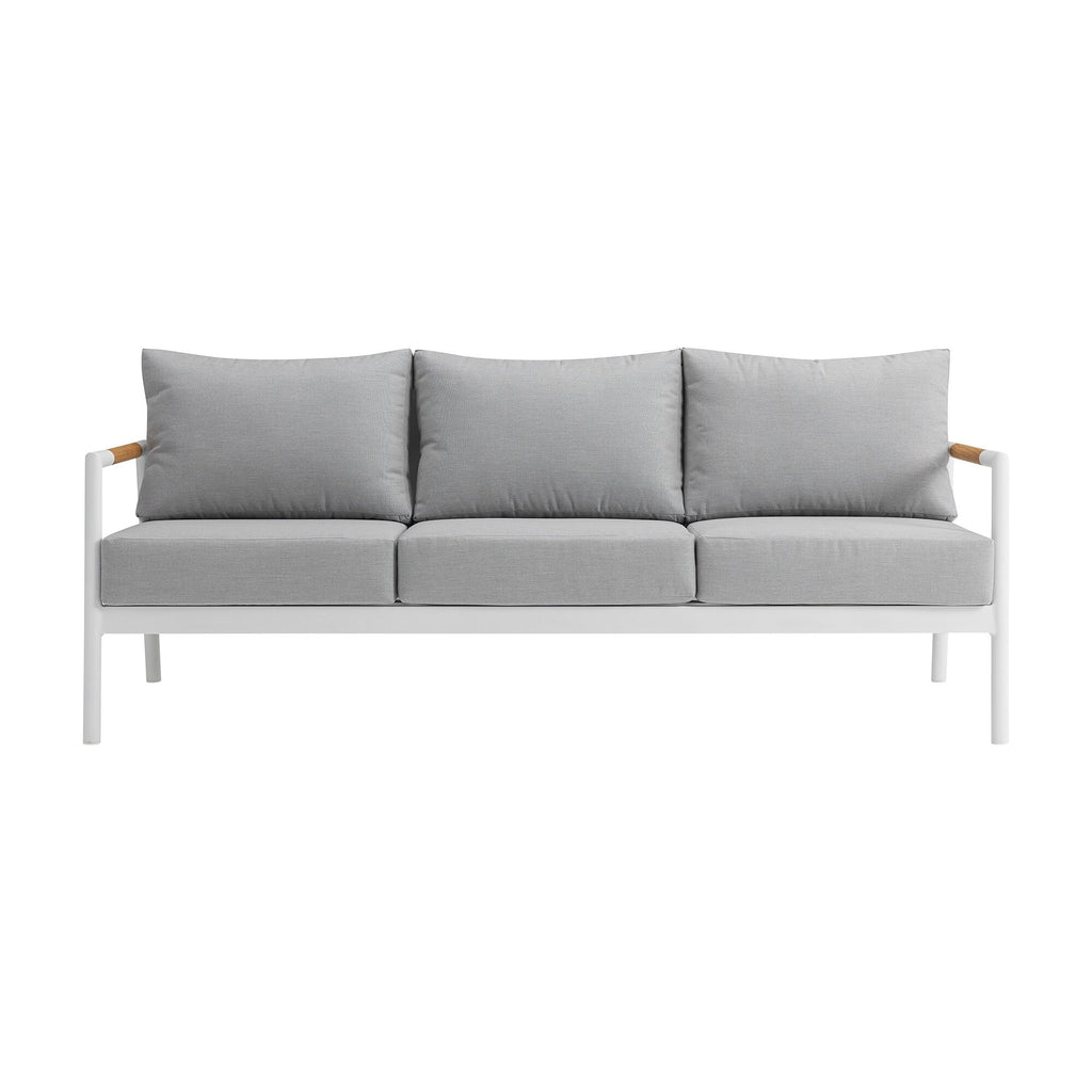 Ensemble de salon de jardin Royal 4 pièces, toutes saisons, avec sièges profonds et coussins gris