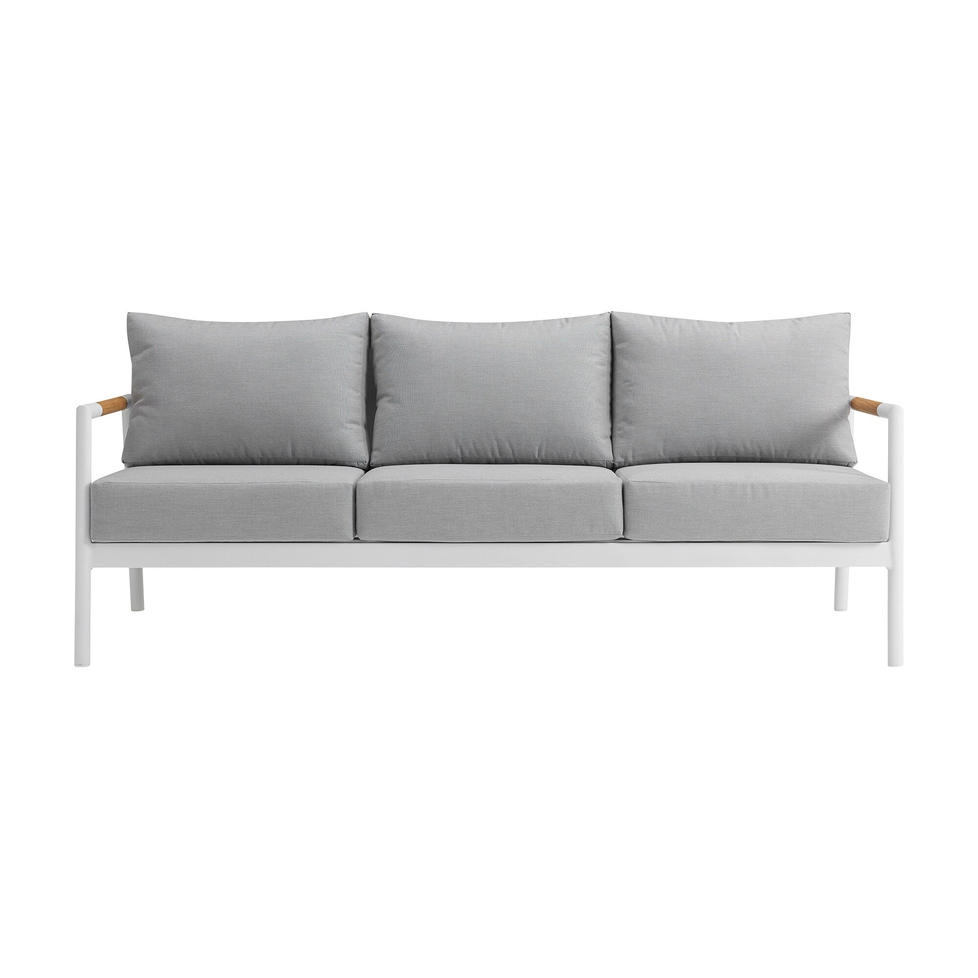 Ensemble de salon de jardin Royal 4 pièces, toutes saisons, avec sièges profonds et coussins gris