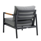 Ensemble de salon de jardin Royal 4 pièces, toutes saisons, avec sièges profonds et coussins gris