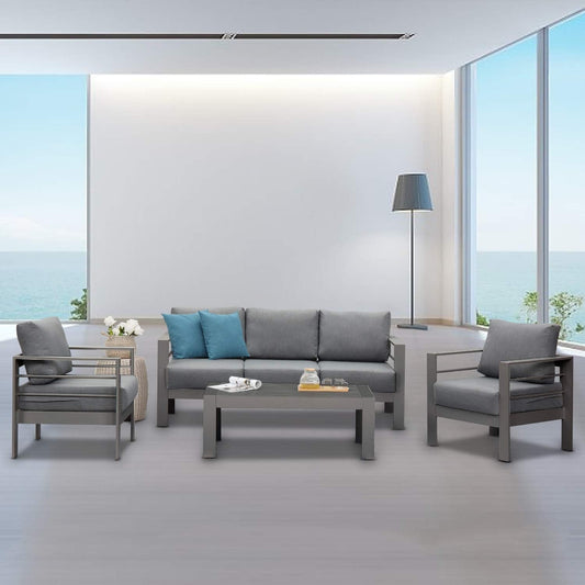 Ensemble de meubles de jardin d'extérieur en aluminium Royalcraft 4 pièces