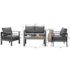 Ensemble de meubles de jardin d'extérieur en aluminium Royalcraft 4 pièces