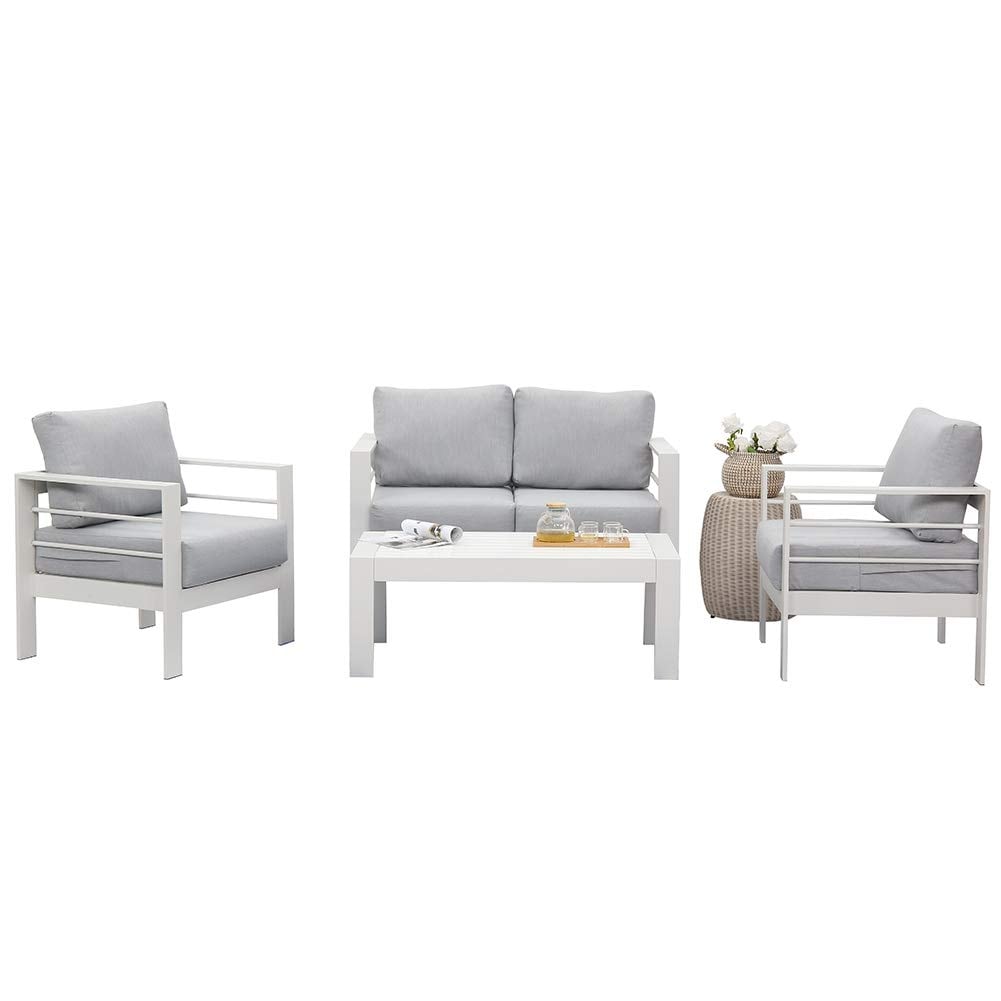 Ensemble de meubles de jardin d'extérieur en aluminium Royalcraft 4 pièces