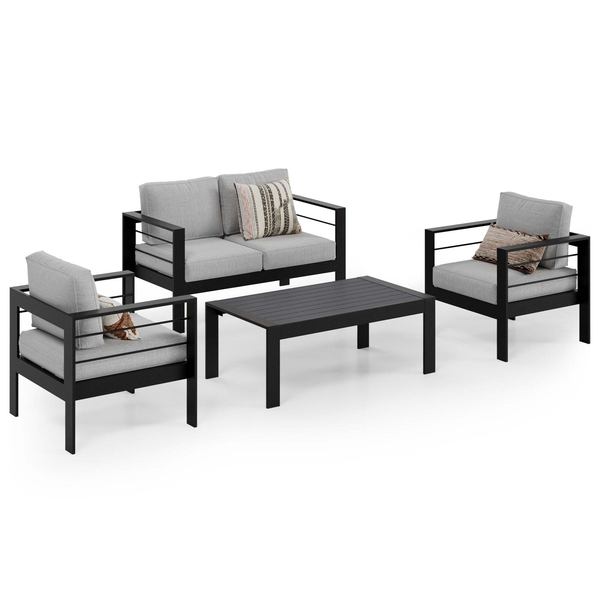 Ensemble de meubles de jardin d'extérieur en aluminium Royalcraft 4 pièces
