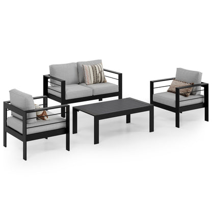 Ensemble de meubles de jardin d'extérieur en aluminium Royalcraft 4 pièces