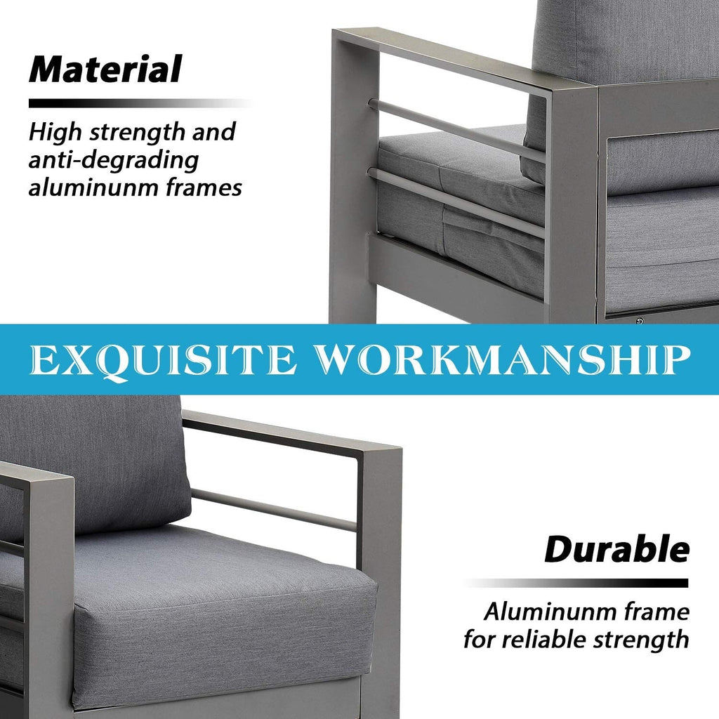Ensemble de meubles de jardin d'extérieur en aluminium Royalcraft 4 pièces