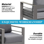 Ensemble de meubles de jardin d'extérieur en aluminium Royalcraft 4 pièces