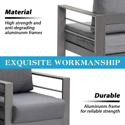 Ensemble de meubles de jardin d'extérieur en aluminium Royalcraft 4 pièces