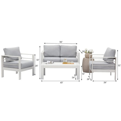 Ensemble de meubles de jardin d'extérieur en aluminium Royalcraft 4 pièces