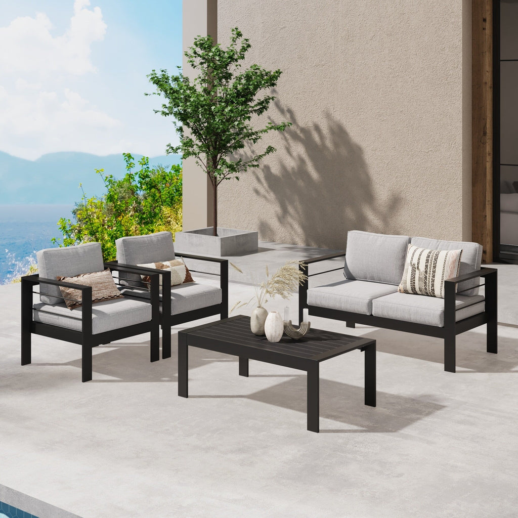 Ensemble de meubles de jardin d'extérieur en aluminium Royalcraft 4 pièces