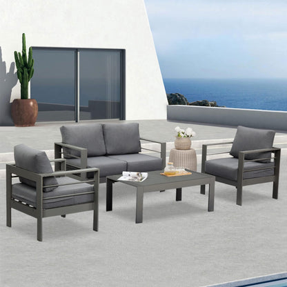 Ensemble de meubles de jardin d'extérieur en aluminium Royalcraft 4 pièces