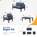 Ensemble de meubles de jardin d'extérieur en aluminium Royalcraft 4 pièces