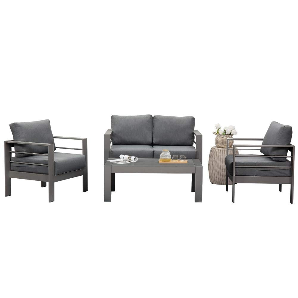Ensemble de meubles de jardin d'extérieur en aluminium Royalcraft 4 pièces