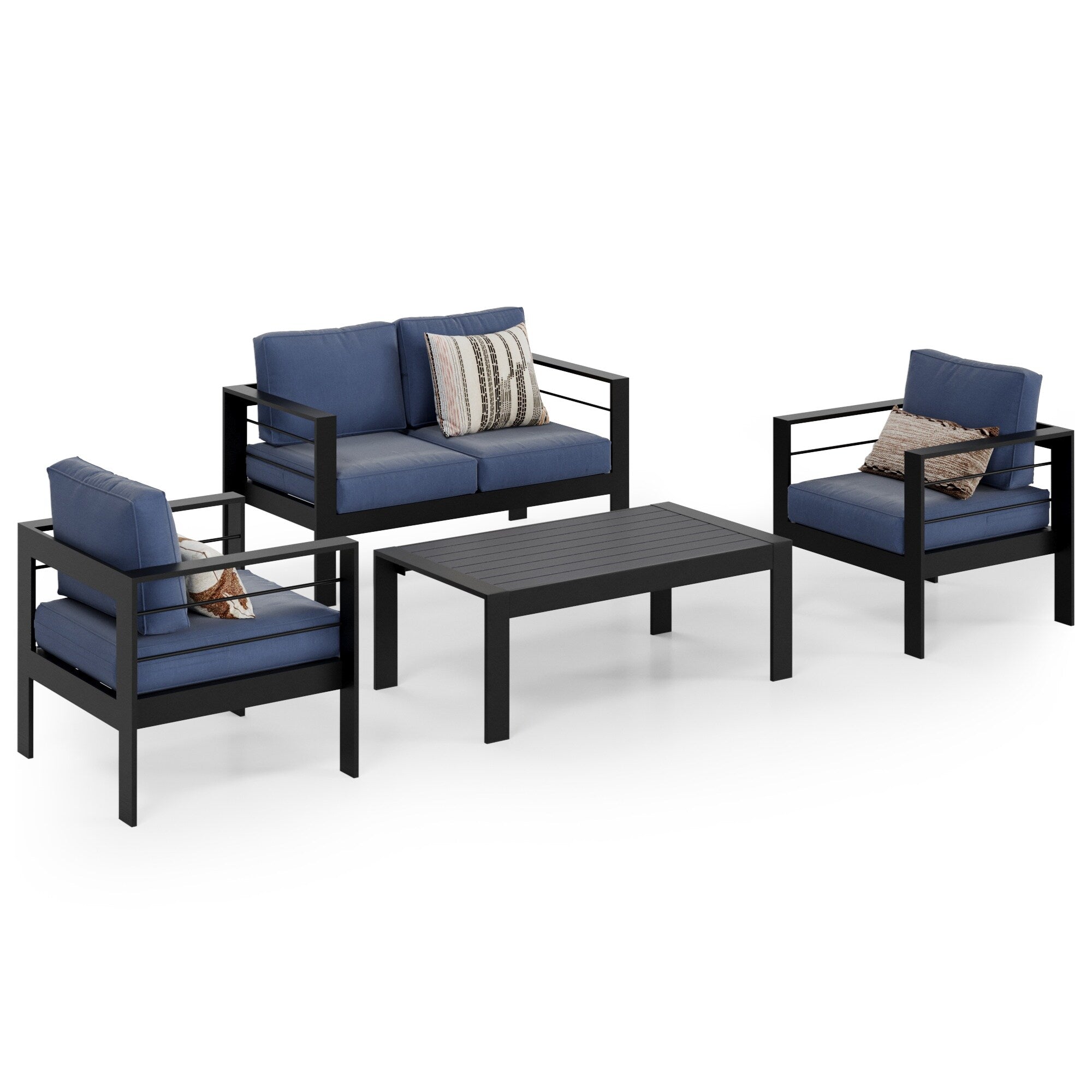Ensemble de meubles de jardin d'extérieur en aluminium Royalcraft 4 pièces