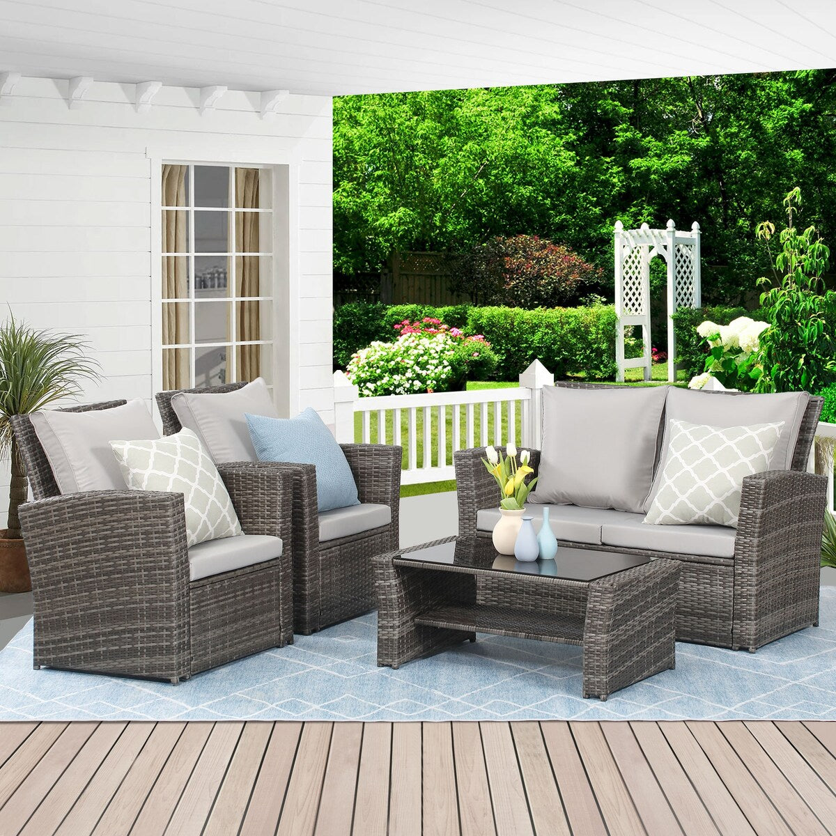 Ensemble de meubles de jardin Royalcraft 4 pièces en rotin synthétique