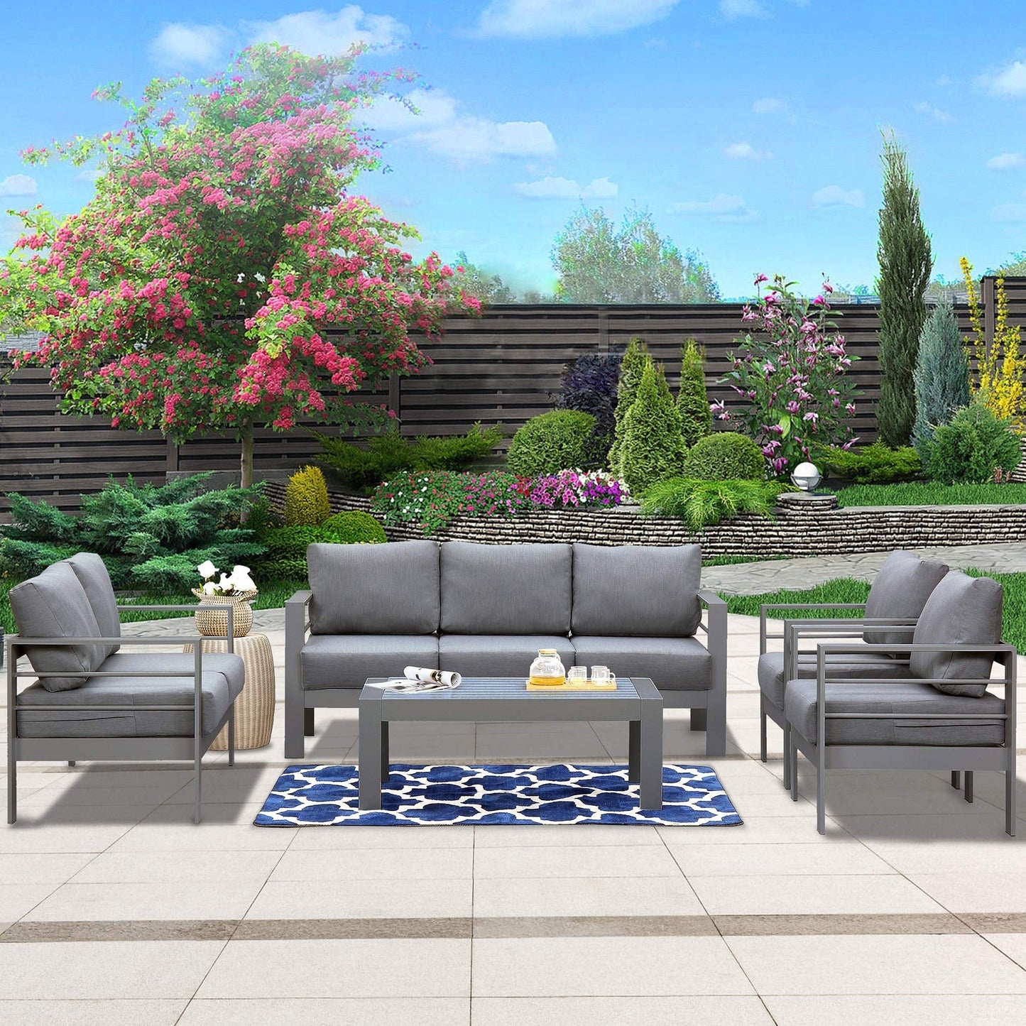 Ensemble de meubles d'extérieur en aluminium Royalcraft 5 pièces