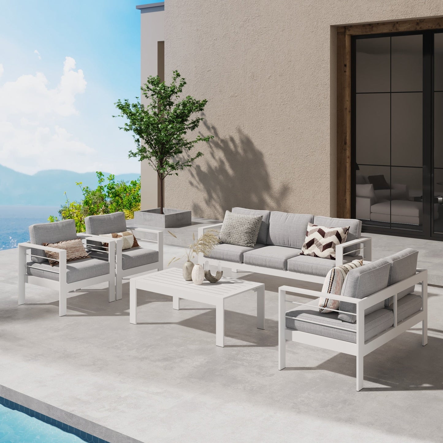 Ensemble de meubles d'extérieur en aluminium Royalcraft 5 pièces