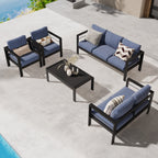 Ensemble de sièges d'extérieur sectionnels en aluminium Royalcraft 5 pièces