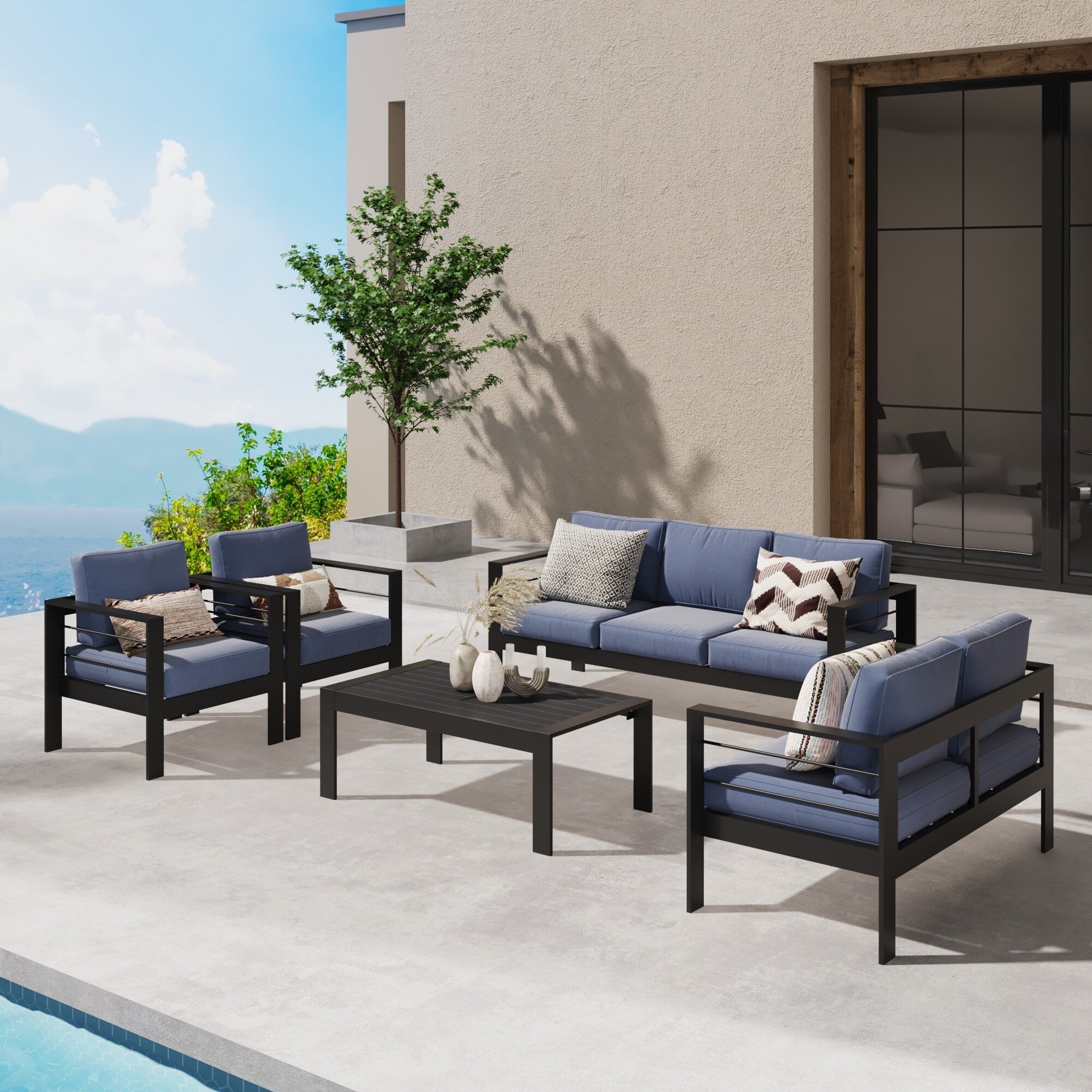 Ensemble de sièges d'extérieur sectionnels en aluminium Royalcraft 5 pièces