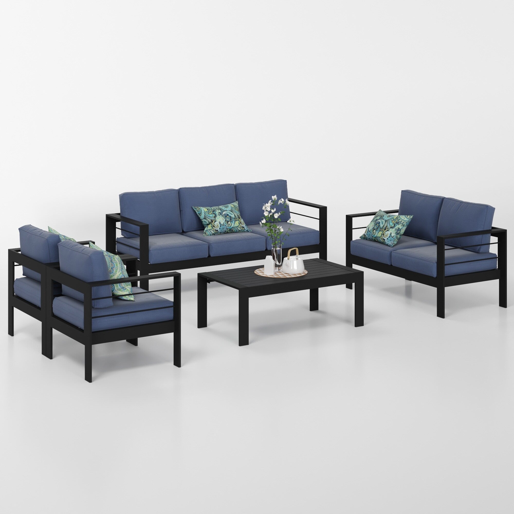 Ensemble de sièges d'extérieur sectionnels en aluminium Royalcraft 5 pièces