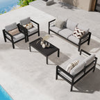 Ensemble de sièges d'extérieur sectionnels en aluminium Royalcraft 5 pièces