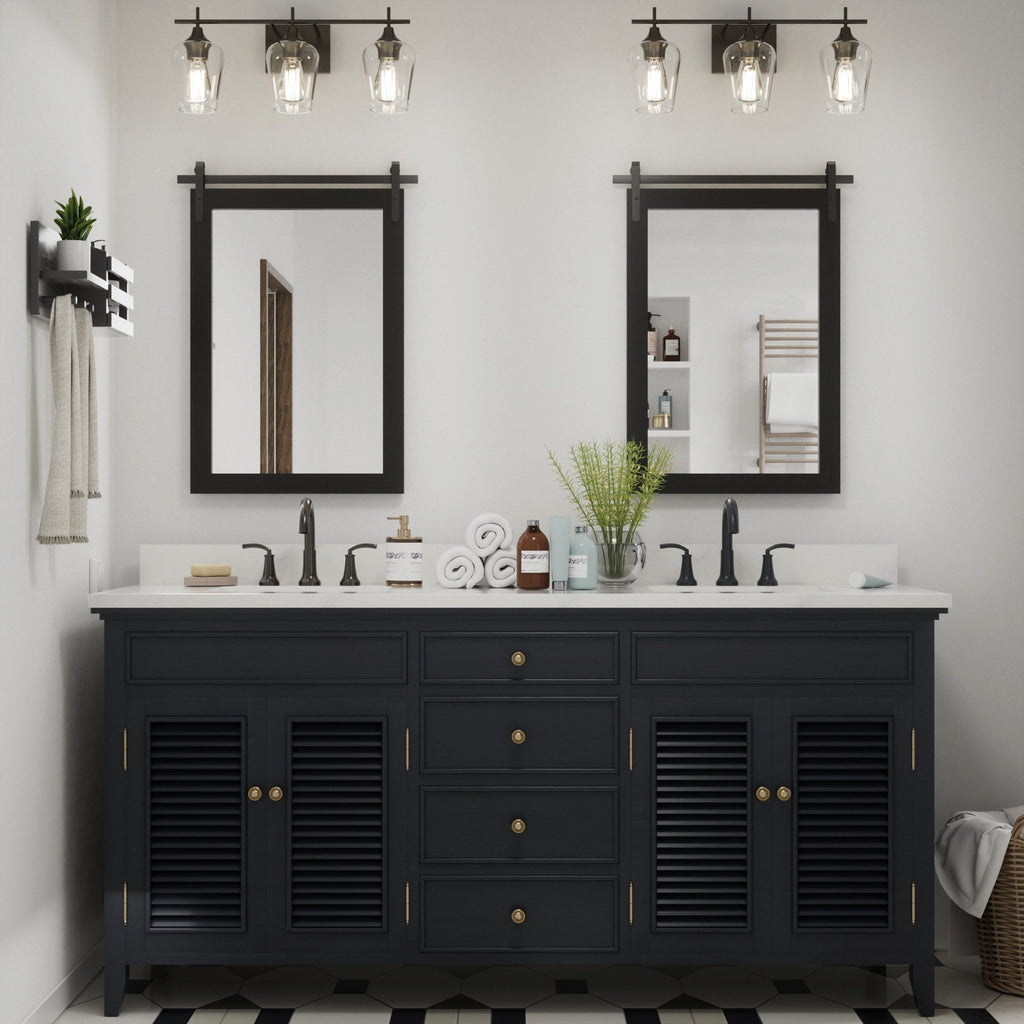 Miroirs muraux de style rural, miroirs de salle de bain de ferme, miroir de grange, miroir de courtoisie avec cadre en bois (1 pièce)