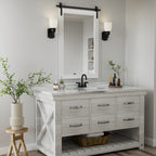 Miroirs muraux de style rural, miroirs de salle de bain de ferme, miroir de grange, miroir de courtoisie avec cadre en bois (1 pièce)