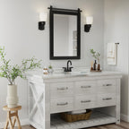Miroirs muraux de style rural, miroirs de salle de bain de ferme, miroir de grange, miroir de courtoisie avec cadre en bois (1 pièce)