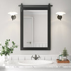 Miroirs muraux de style rural, miroirs de salle de bain de ferme, miroir de grange, miroir de courtoisie avec cadre en bois (1 pièce)