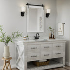 Miroirs muraux de style rural, miroirs de salle de bain de ferme, miroir de grange, miroir de courtoisie avec cadre en bois (1 pièce)