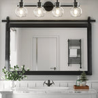 Miroirs muraux de style rural, miroirs de salle de bain de ferme, miroir de grange, miroir de courtoisie avec cadre en bois (1 pièce)