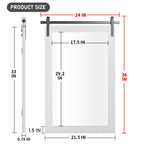 Miroirs muraux de style rural, miroirs de salle de bain de ferme, miroir de grange, miroir de courtoisie avec cadre en bois (1 pièce)