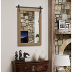 Miroirs muraux de style rural, miroirs de salle de bain de ferme, miroir de grange, miroir de courtoisie avec cadre en bois (1 pièce)