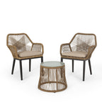 Ensemble de salon de jardin 2 places en osier Russel par Christopher Knight Home