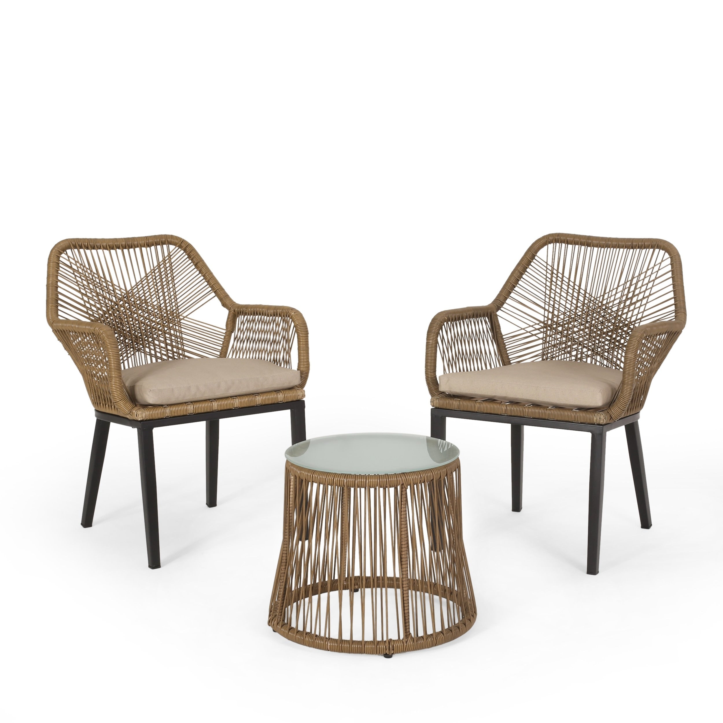 Ensemble de salon de jardin 2 places en osier Russel par Christopher Knight Home