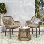 Ensemble de salon de jardin 2 places en osier Russel par Christopher Knight Home