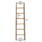 Échelle décorative rustique en bois naturel de 1,8 m (74,4 po H x 18,9 po L x 2 po P)