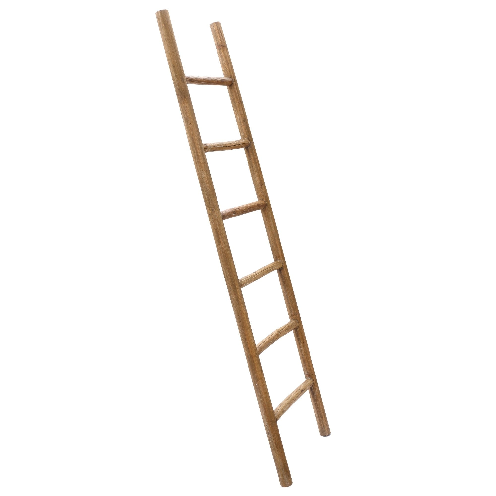 Échelle décorative rustique en bois naturel de 1,8 m (74,4 po H x 18,9 po L x 2 po P)