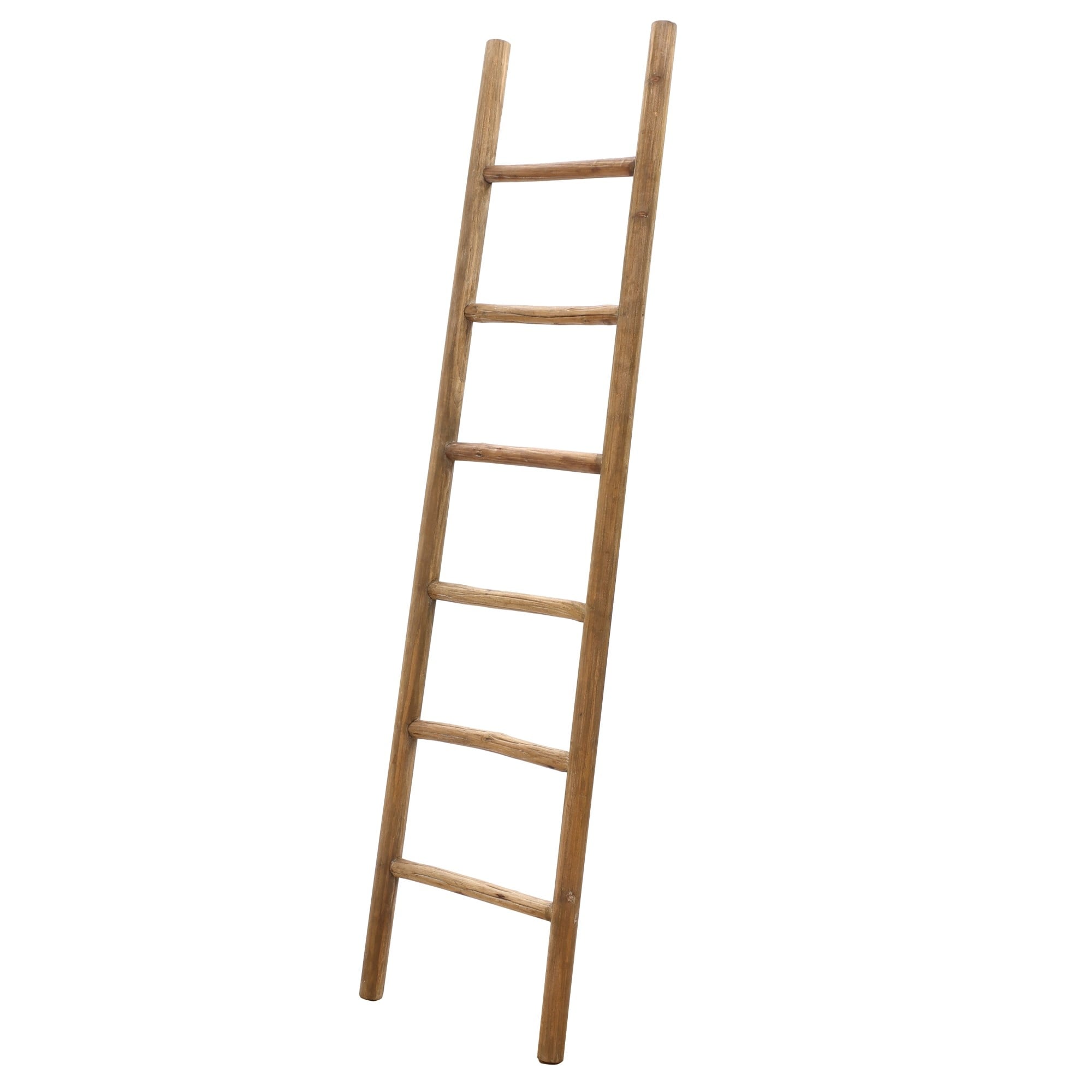 Échelle décorative rustique en bois naturel de 1,8 m (74,4 po H x 18,9 po L x 2 po P)