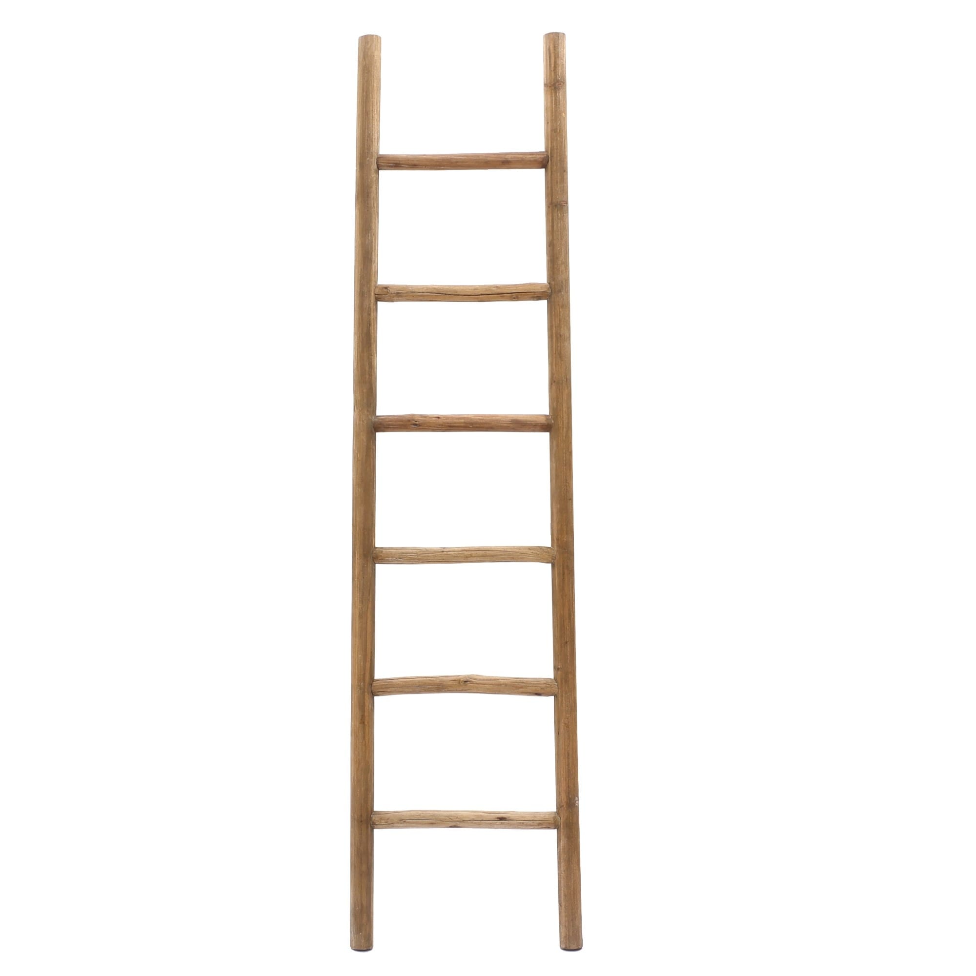 Échelle décorative rustique en bois naturel de 1,8 m (74,4 po H x 18,9 po L x 2 po P)